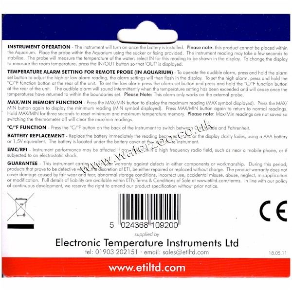 Digital Aquarium Thermometer With Alarm The WaterZoo Tropical fish